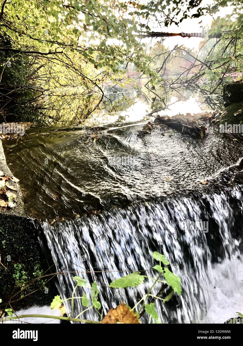 Small water fall from a river - Smartphone Captured Stock Image