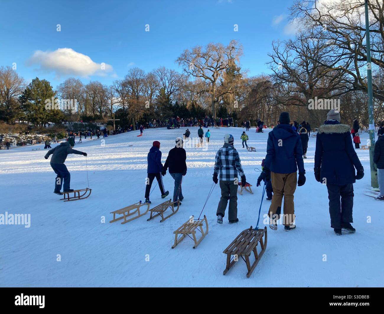 Sledding - Smartphone Captured Stock Image