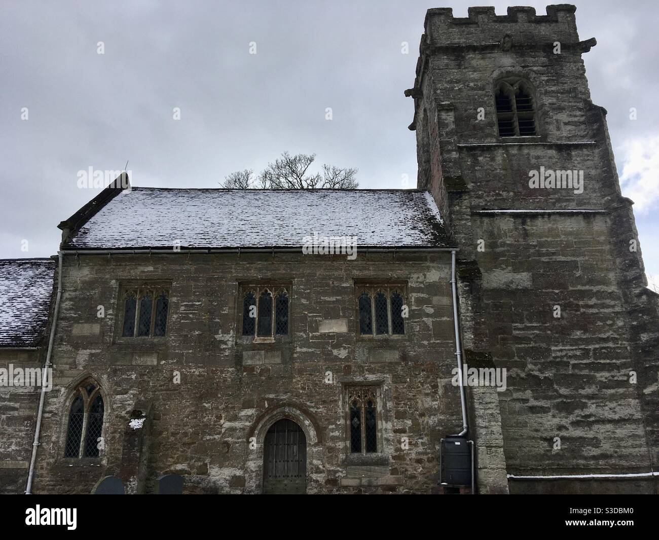 Saint Michaels’ Church, Baddersley Clinton, Warwickshire, in winter - Smartphone Captured Stock Image