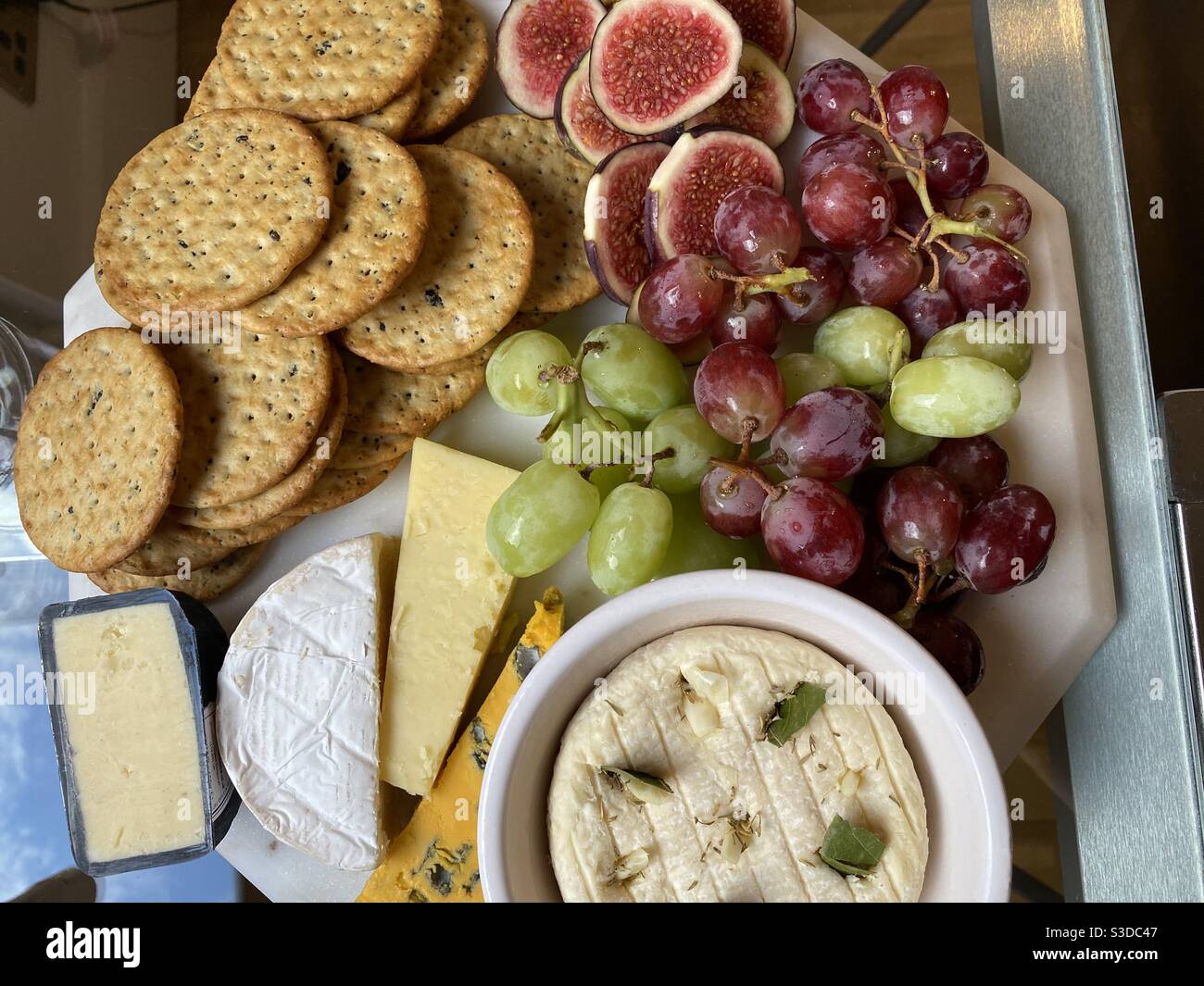 Fruit and cheese platter Stock Photo Alamy