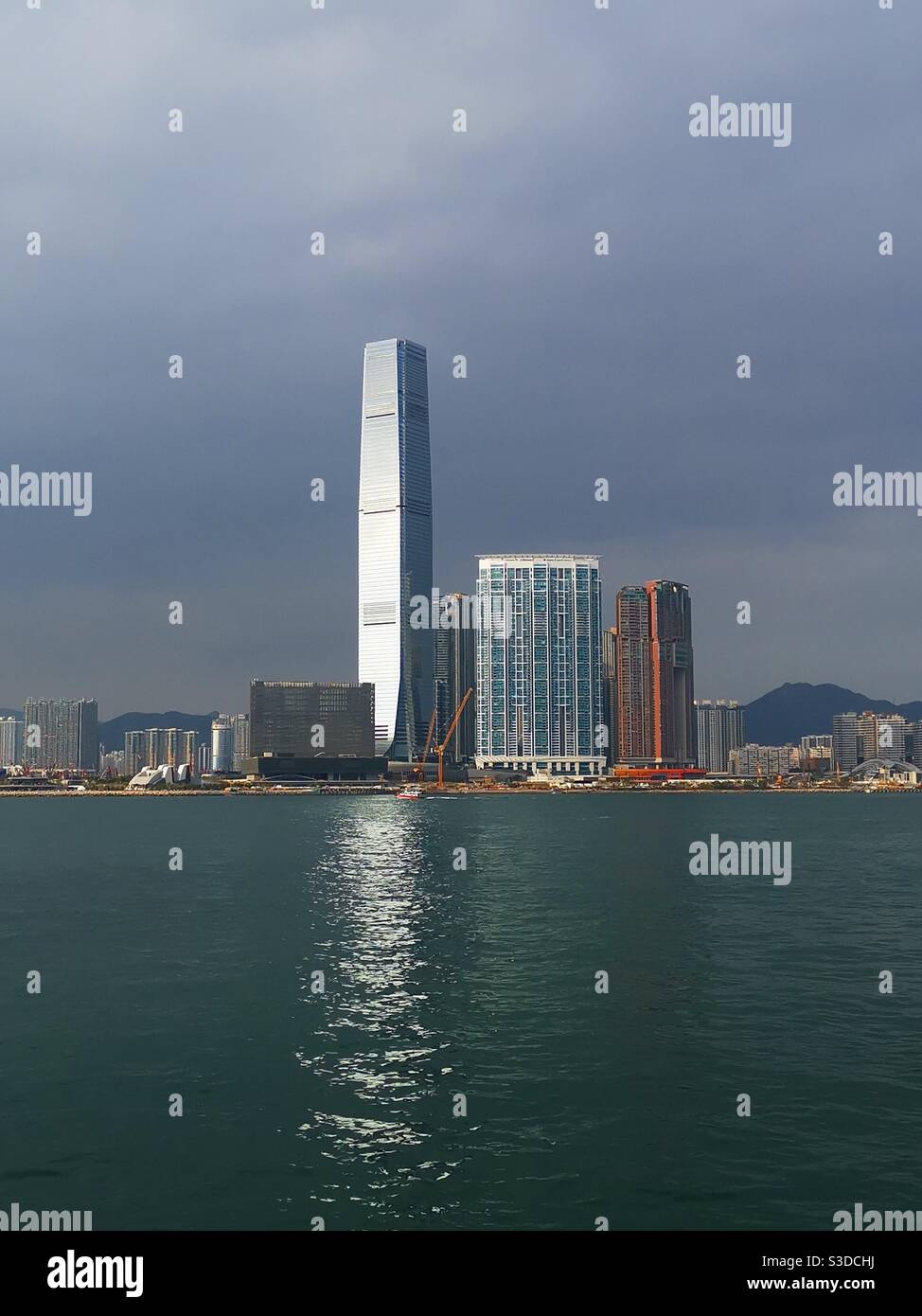 ICC tower in Western Kowloon in Hong Kong. - Smartphone Captured Stock Image