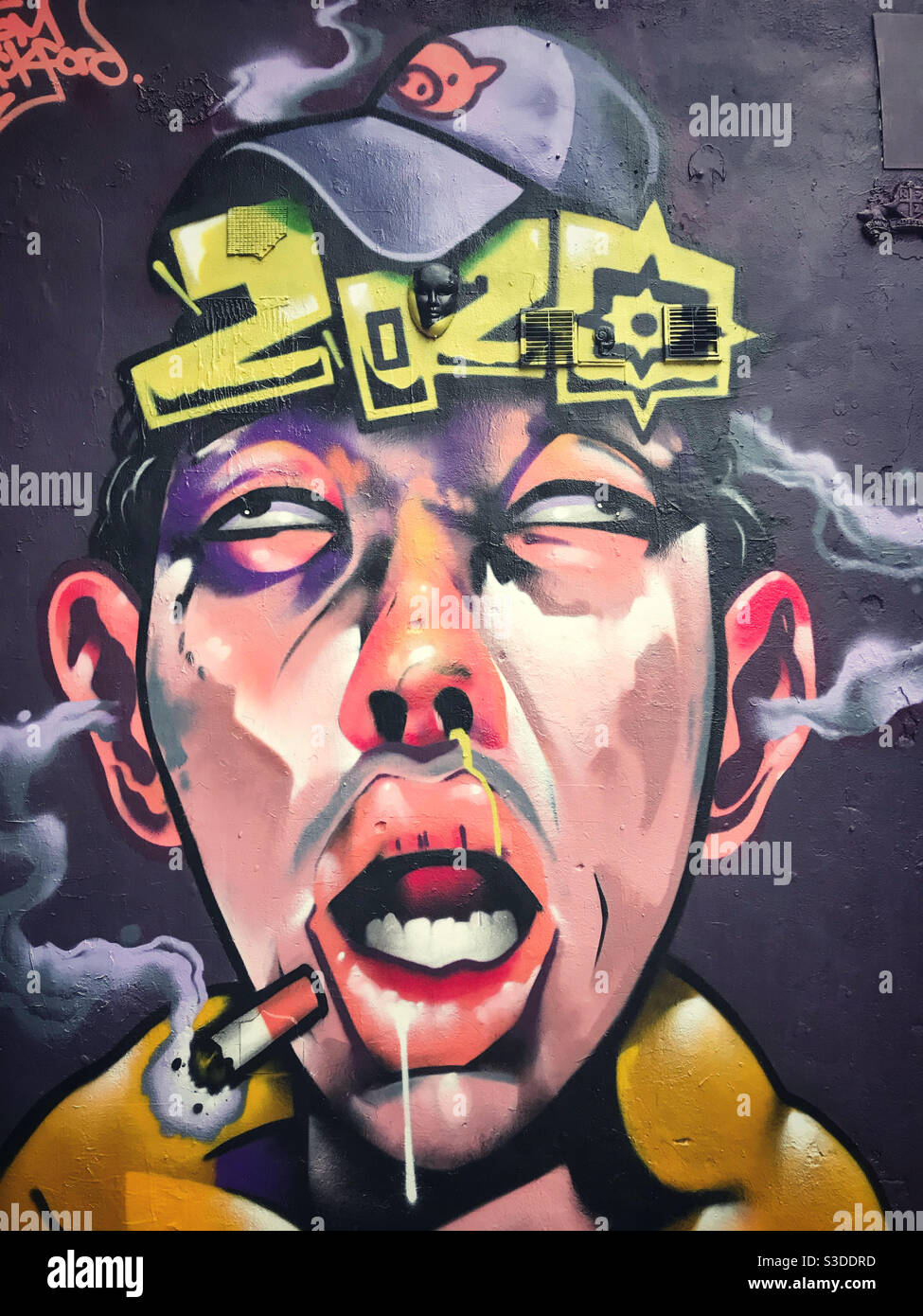Street Art or Graffiti in Spitalfields, East London Stock Photo