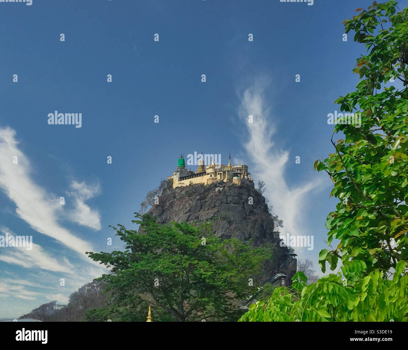 Taung Kalat monastery, atop Mt Popa - Smartphone Captured Stock Image