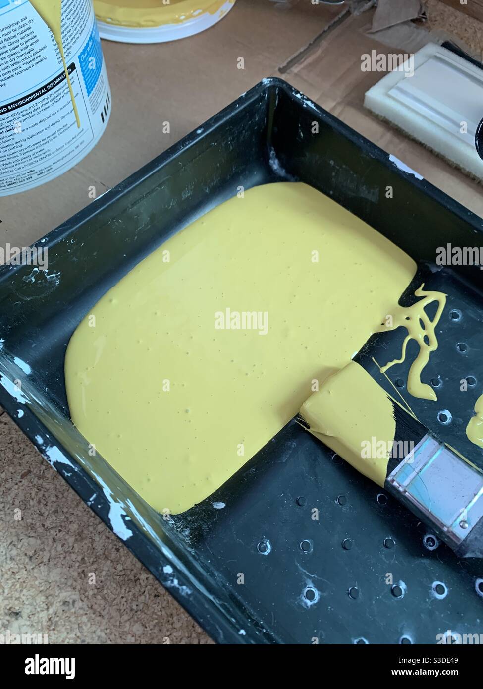 Paint in a paint tray Stock Photo Alamy