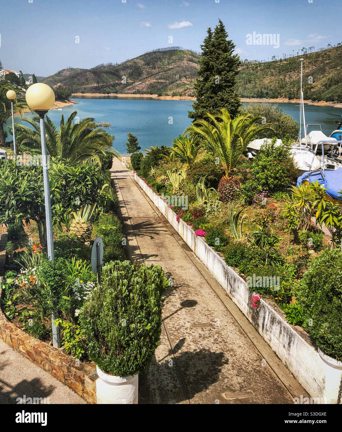 View of Rio Zêzere, Lago Azul, Portugal - Smartphone Captured Stock Image