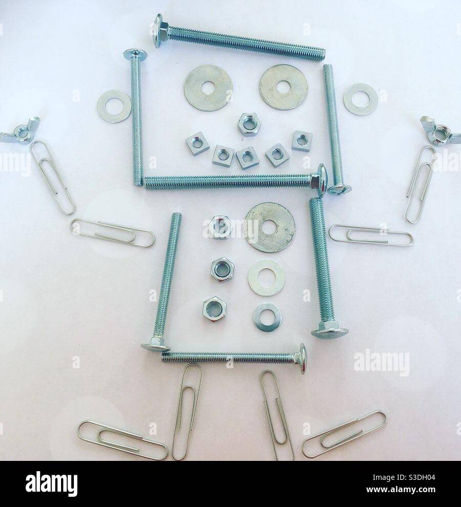 Nuts and bolts robot Stock Photo Alamy