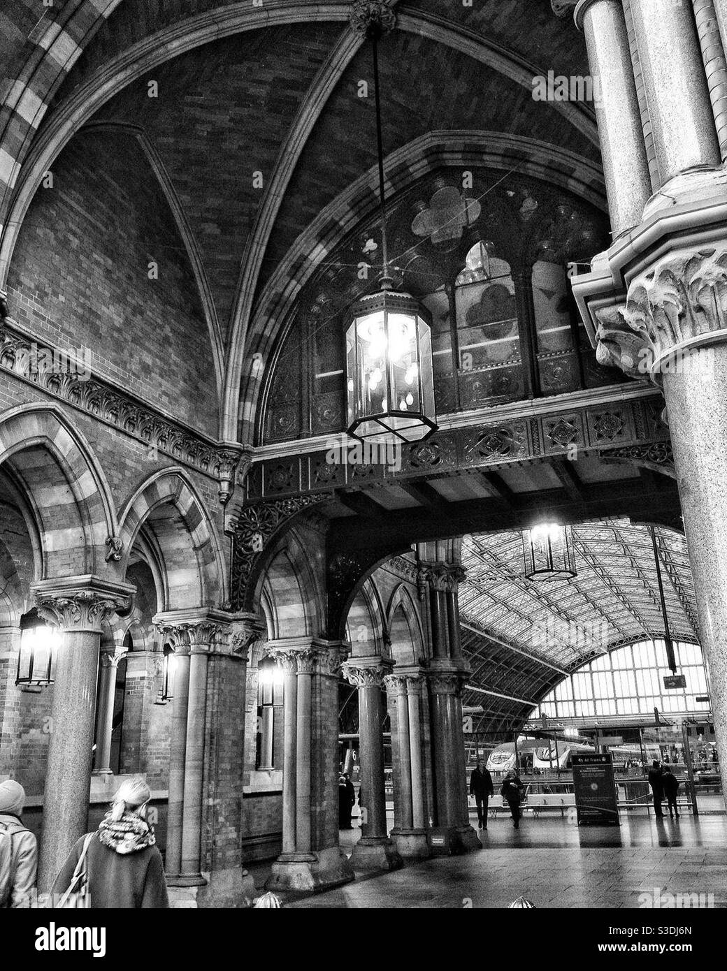 The entrance to St Pancras International railway station, London. Classic Victorian Gothic