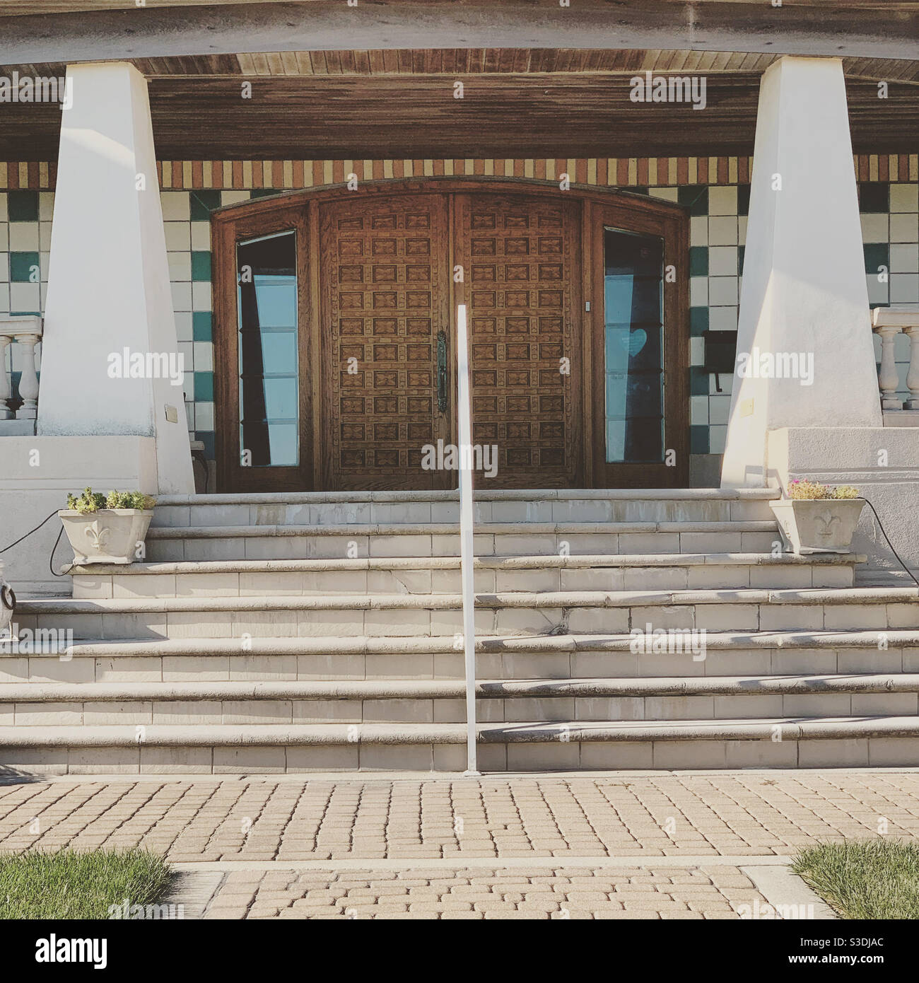 Front entrance to a home in Cape May, New Jersey, United States - Smartphone Captured Stock Image