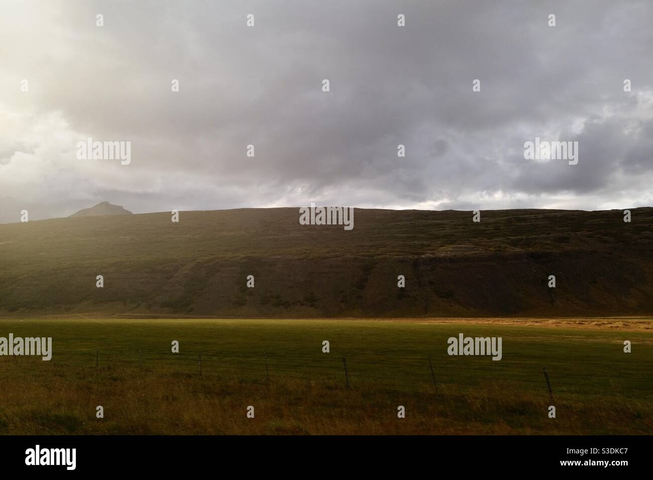 Glowing Light in Icelandic Landscape Stock Photo