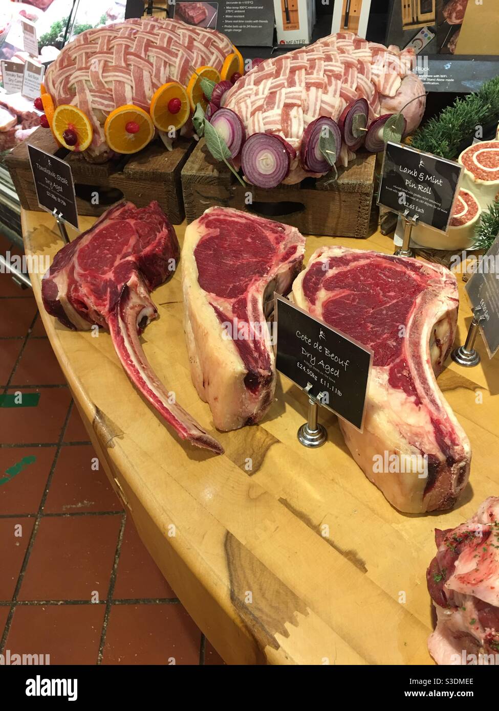 Tomahawk and rib steaks Stock Photo
