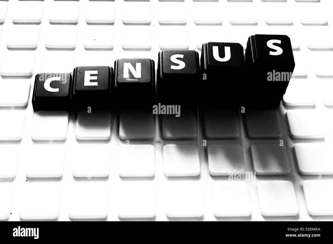The word census spelt out using tiles - Smartphone Captured Stock Image