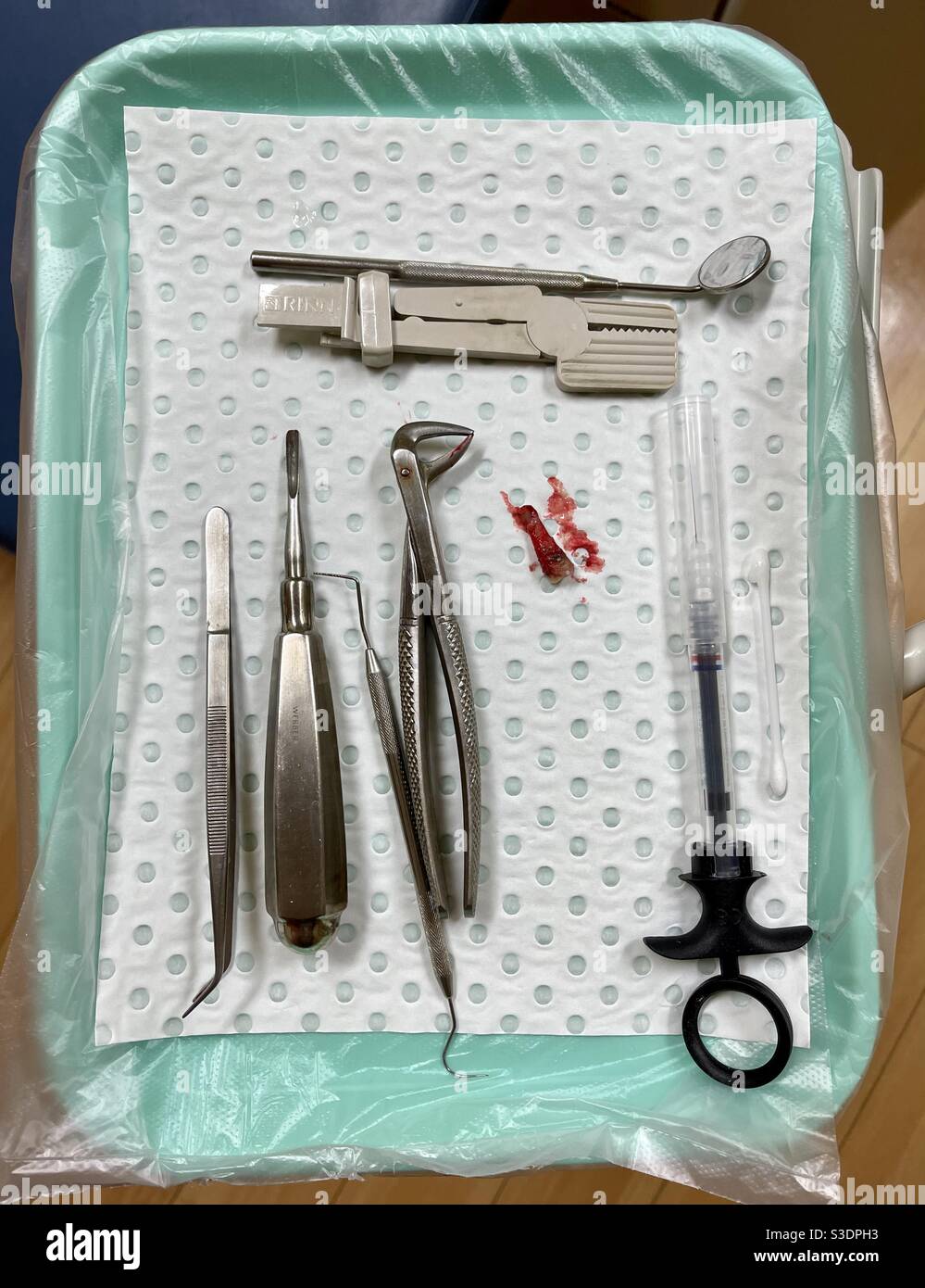 Dental forceps laid out sterilized and ready to be used Stock Photo - Alamy