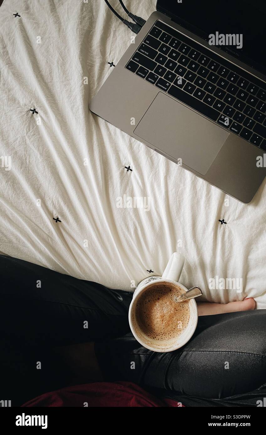 Work from bed Stock Photo Alamy