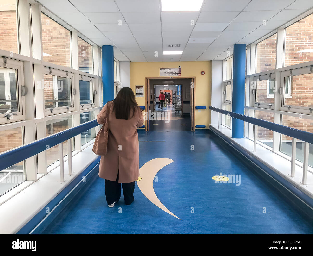 Walking down an corridor in an NHS hospital. - Smartphone Captured Stock Image