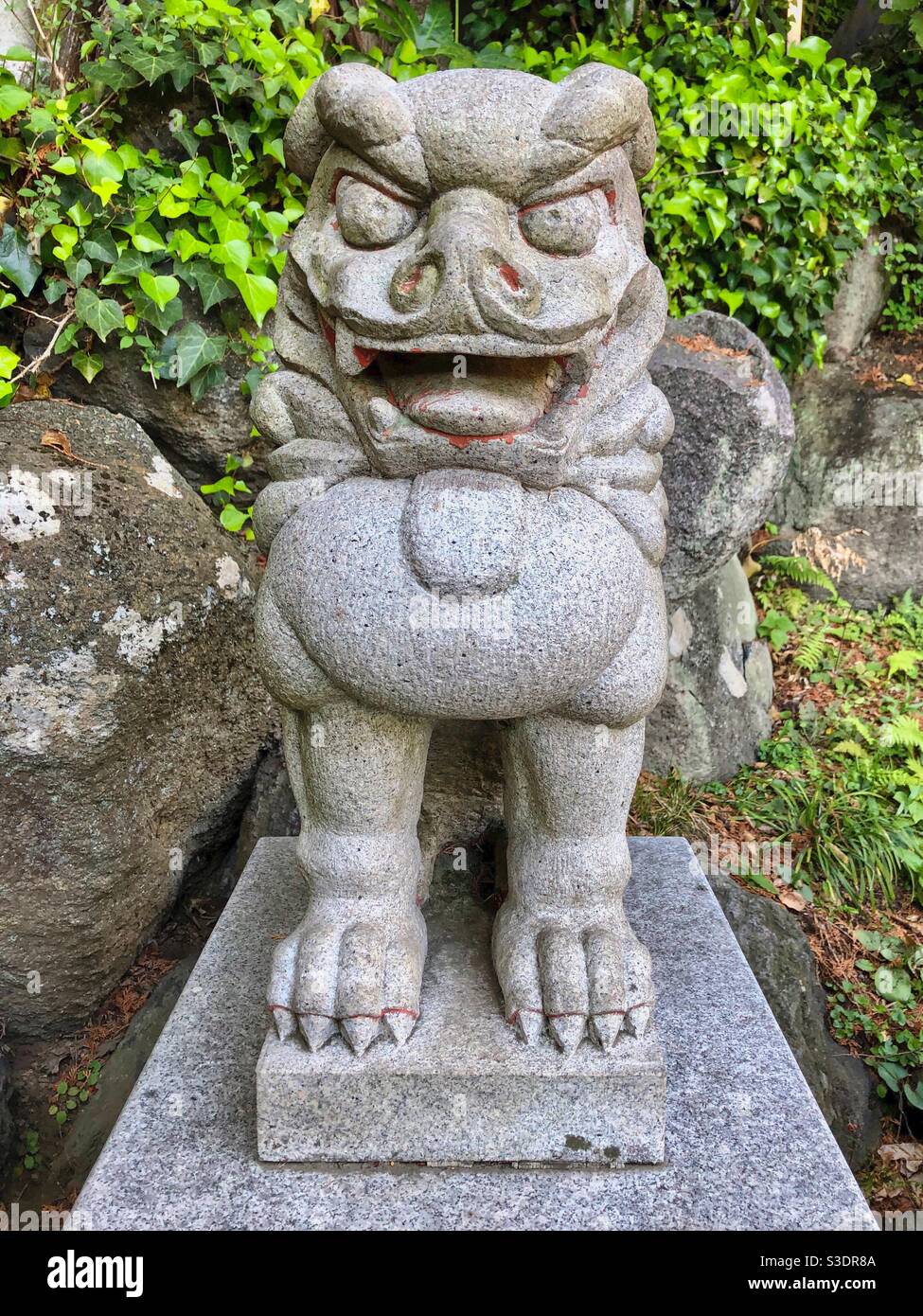 Japanese Lion dog Stone Statue Called Komainu In One Of The Shinto japanese-lion-dog-stone-statue-called-komainu-in-one-of-the-shinto