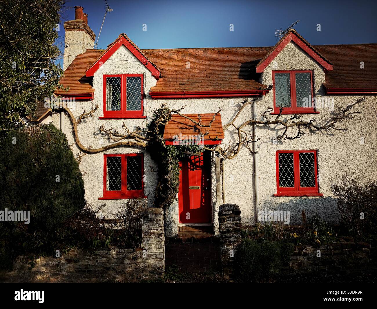 A cottage is seen in a village near Yateley In Hampshire , England. Stock Photo