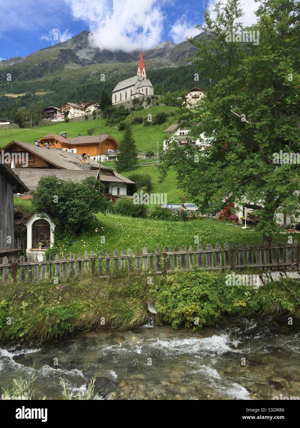 Riva di Tures (Rein in Taufers), Mountain village, Dolomites, South Tyrol - Smartphone Captured Stock Image
