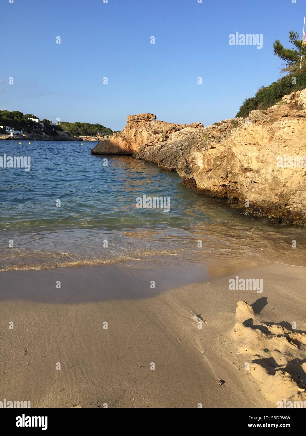 Caló Des Pou beach in Majorca and the sea Stock Photo