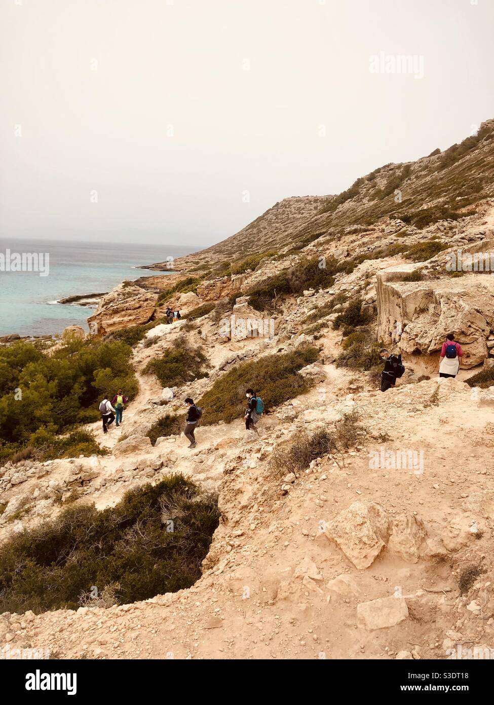 Trekking along the coast of Mallorca - Smartphone Captured Stock Image