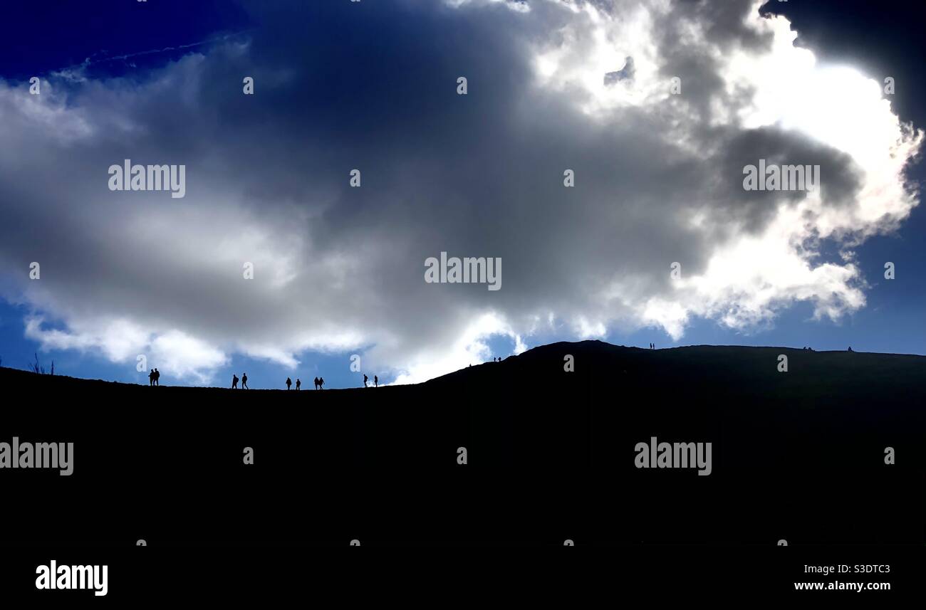 Walking on the Malvern hills uk Stock Photo