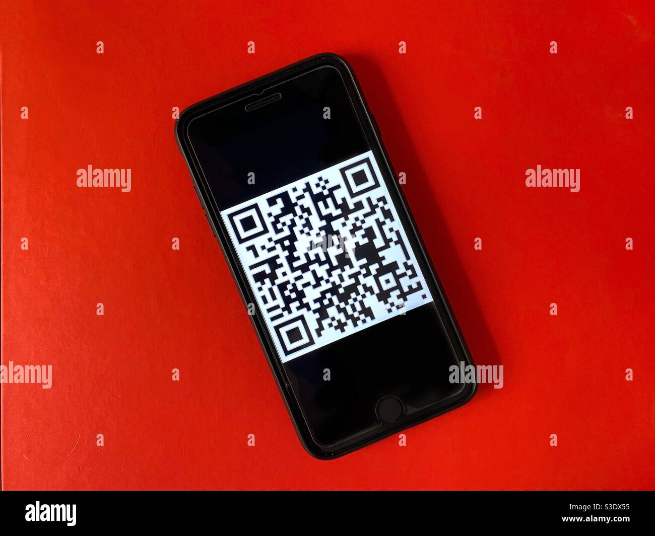 QR code on a mobile phone screen - Smartphone Captured Stock Image