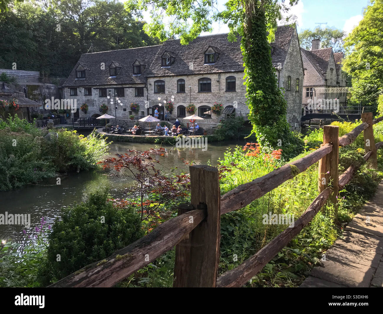The Egypt Mill Hotel and Restaurant in Nailsworth, on a late summer’s afternoon. Near Stroud, Gloucestershire, England. Stock Photo