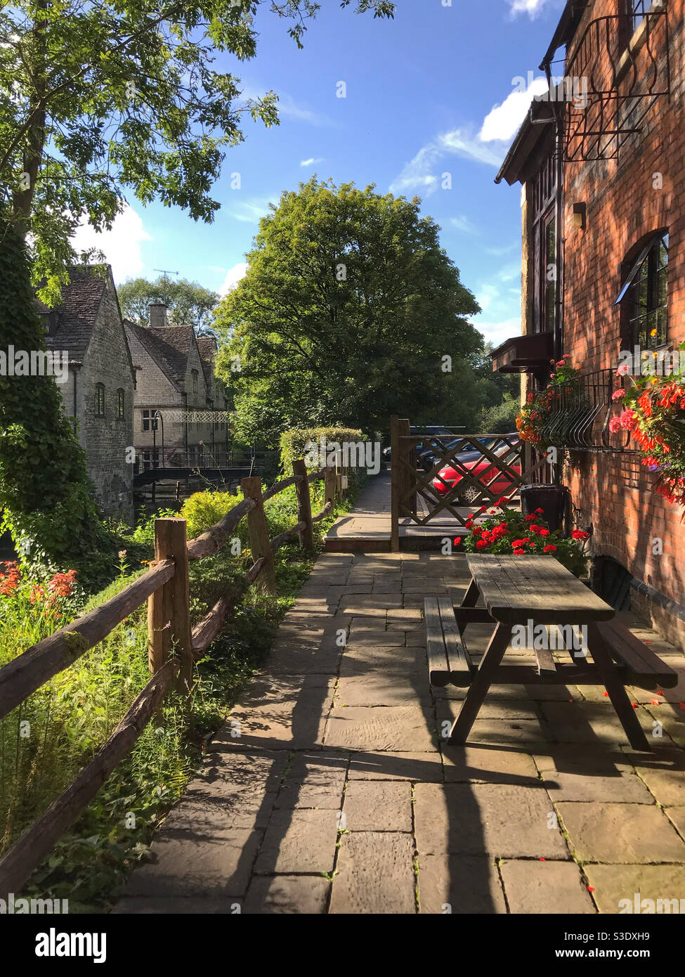 The Egypt Mill Hotel and Restaurant, in Nailsworth, on a sunny late summer’s afternoon. Near Stroud, Gloucestershire, England. Stock Photo