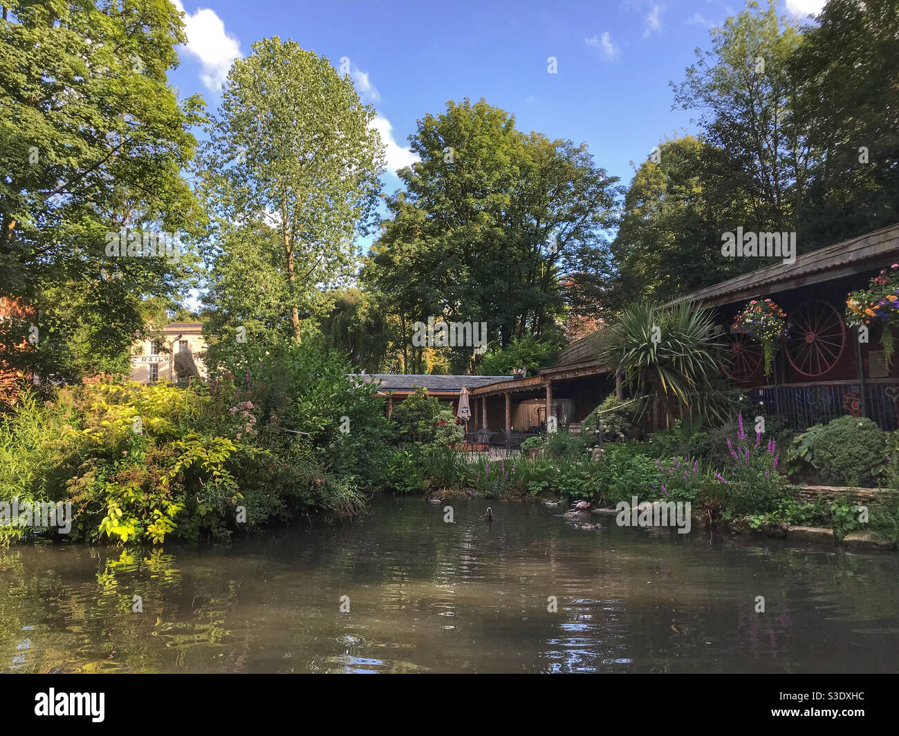 Waterside patio at the Egypt Mill Hotel and Restaurant, in Nailsworth