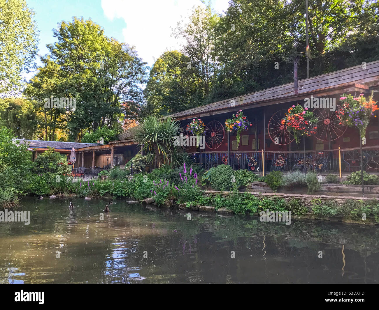 Waterside patio at the Egypt Mill Hotel and Restaurant, Nailsworth