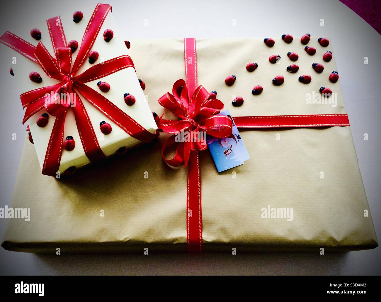 Beautiful gift wrap close up - Smartphone Captured Stock Image