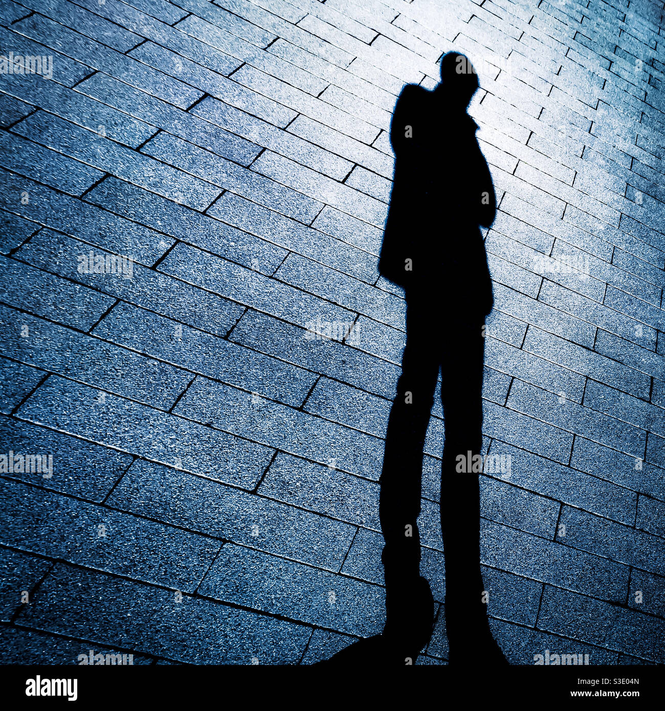 Shadow of man on paving Stock Photo - Alamy