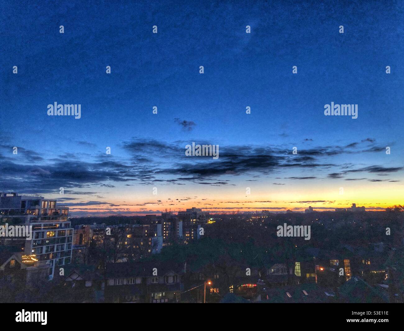 A deep blue sky. Stock Photo