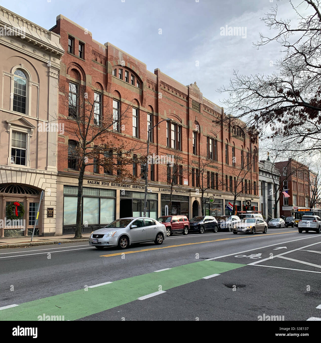 December, 2020, Downtown Salem, Essex County, Massachusetts, United States - Smartphone Captured Stock Image