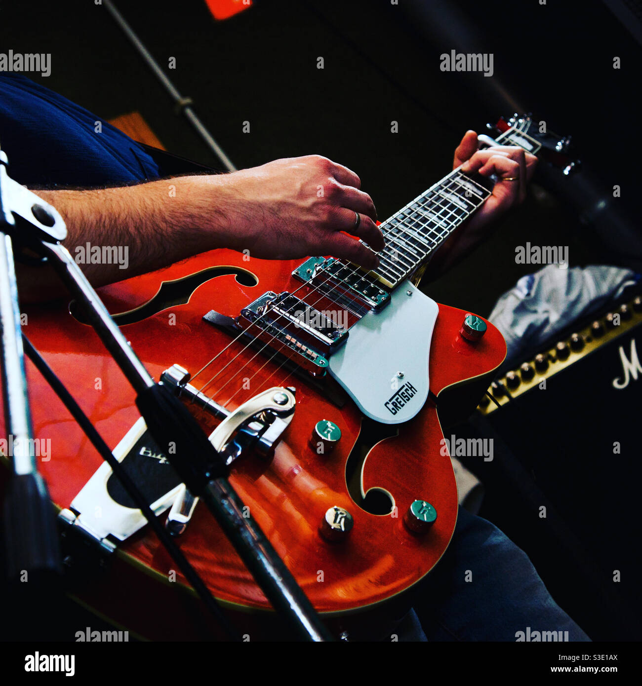Guitarist with his guitar Stock Photo