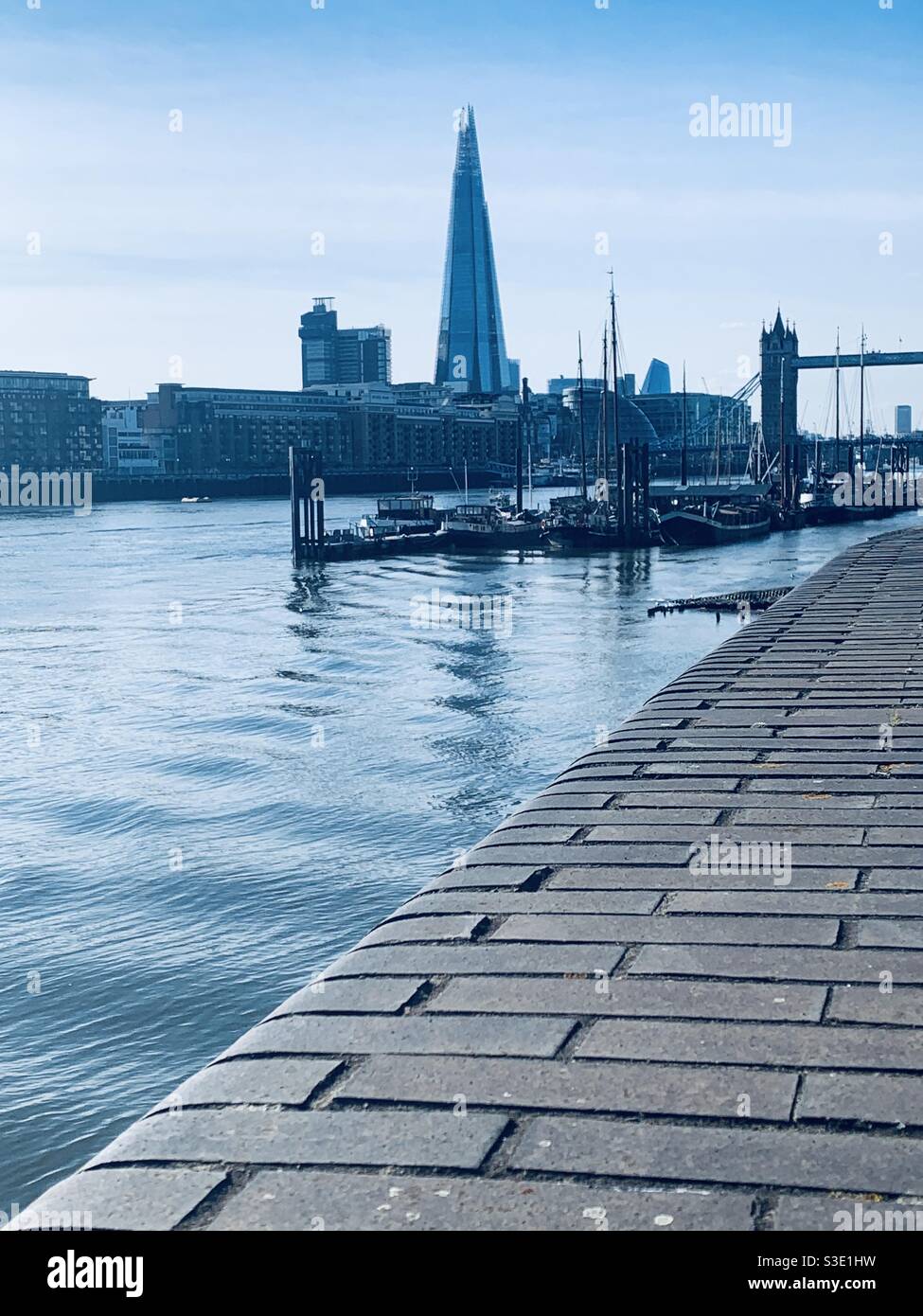 Shard from shadwell limehouse north bank of the Thames - Smartphone Captured Stock Image