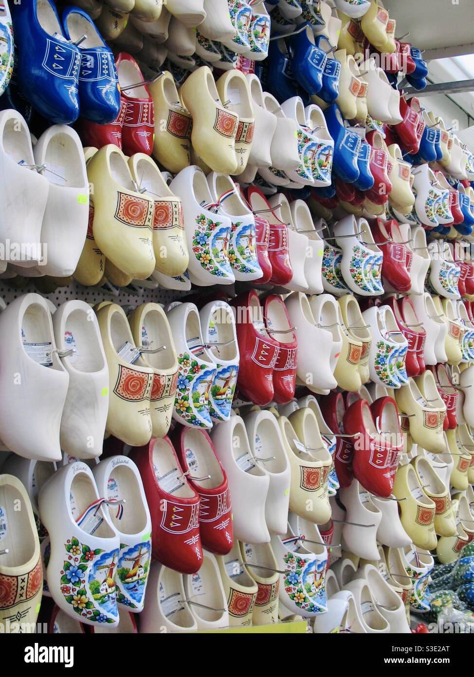 Wooden shoes at a souvenir shop Stock Photo Alamy