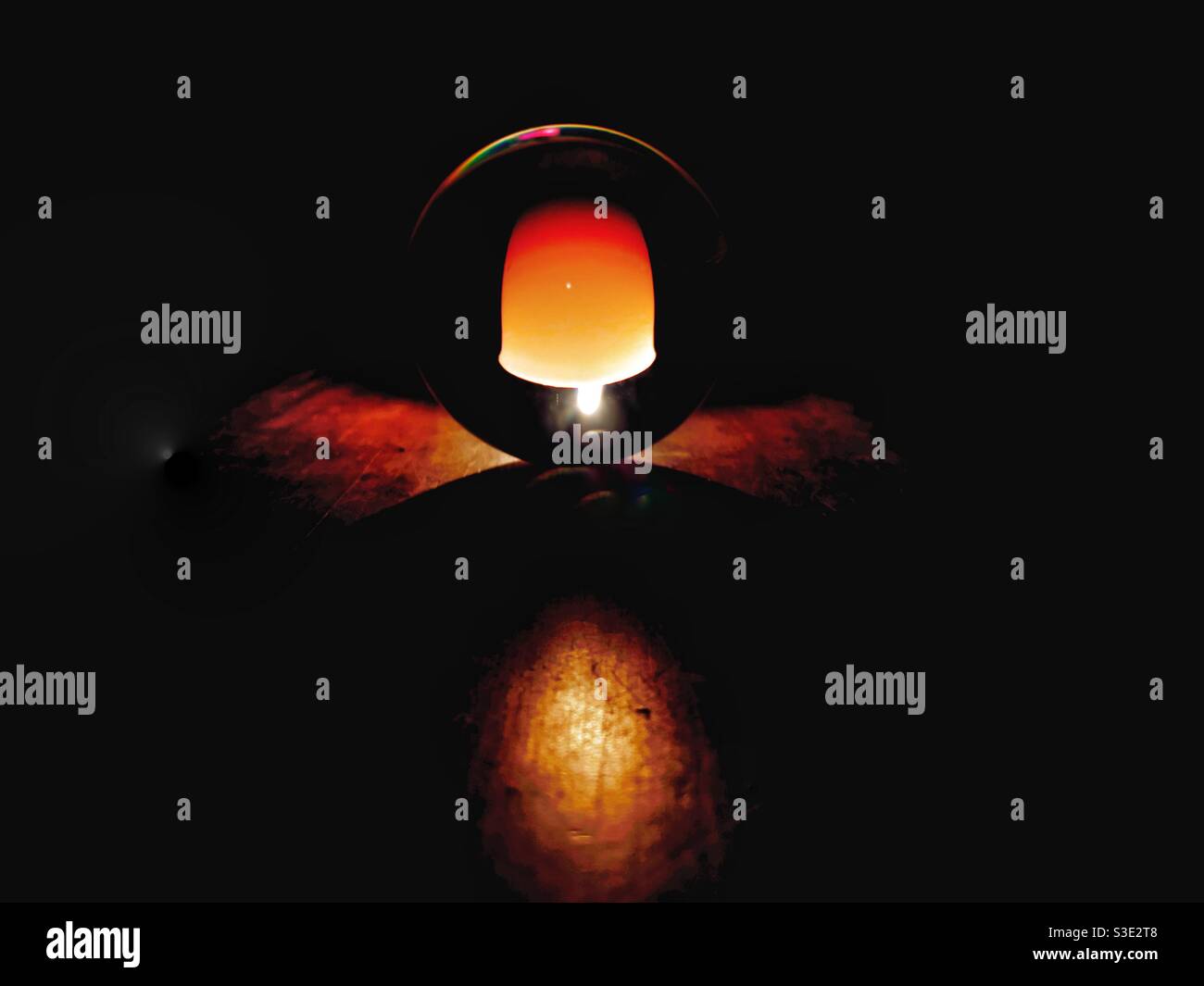 Refraction Candle light - Smartphone Captured Stock Image