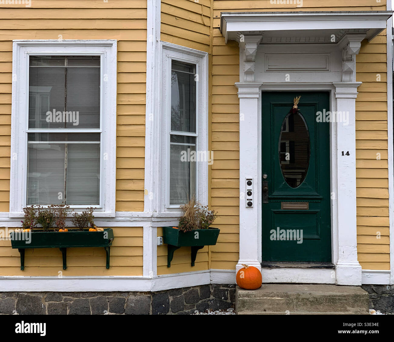 Detail of a home in the Bridge Street Neck Historic District, Salem, Massachusetts, United States - Smartphone Captured Stock Image