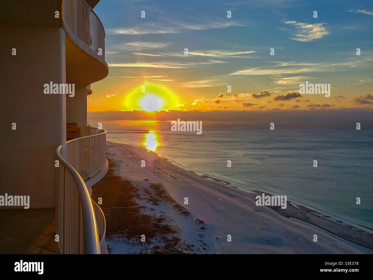 Orange Beach, Alabama at sunrise - Smartphone Captured Stock Image