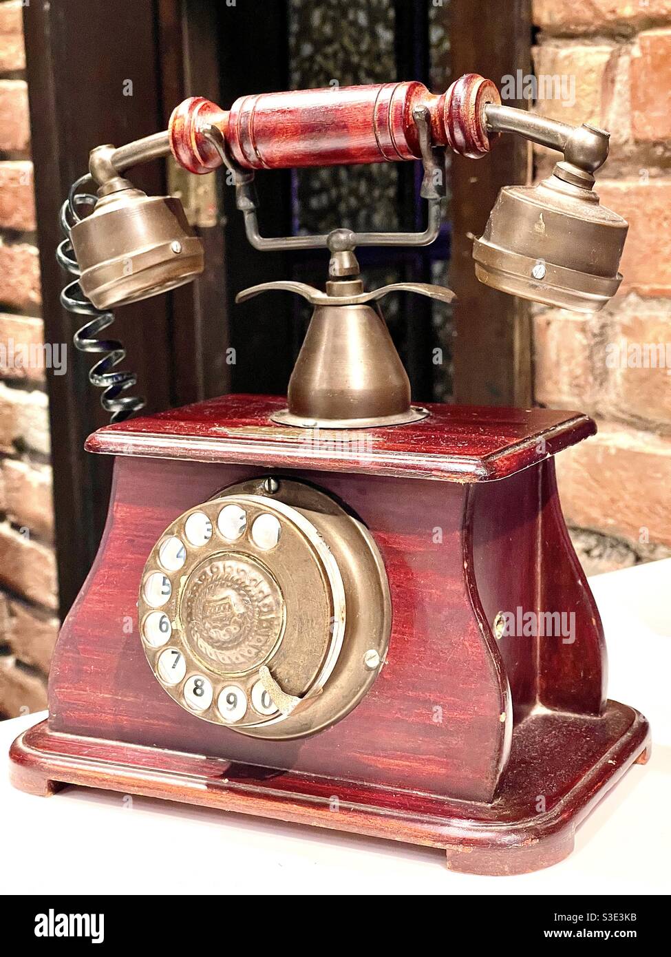 Antique telephone set Stock Photo Alamy