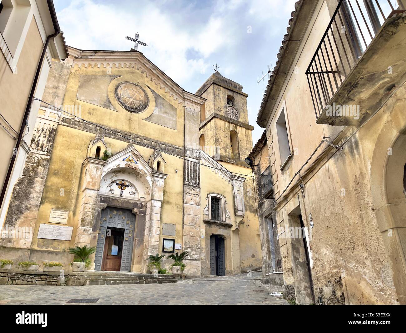 Church of Ogliastro Cilento a little comune in the province of Salerno, Italy - Smartphone Captured Stock Image