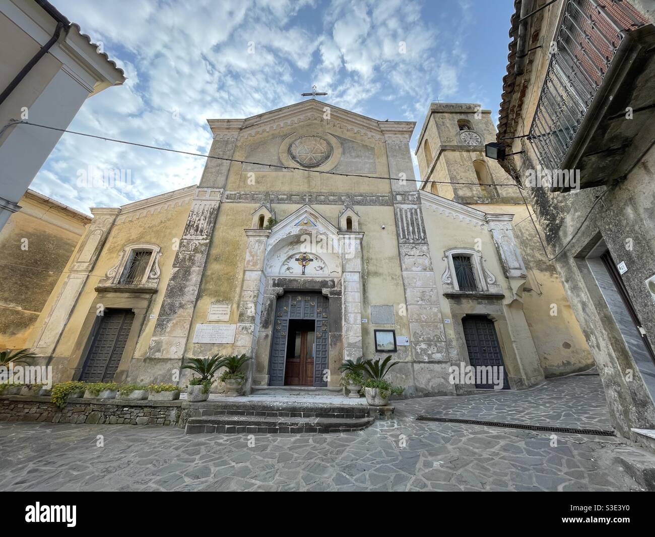 Church of Ogliastro Cilento a little comune in the province of Salerno, Italy - Smartphone Captured Stock Image