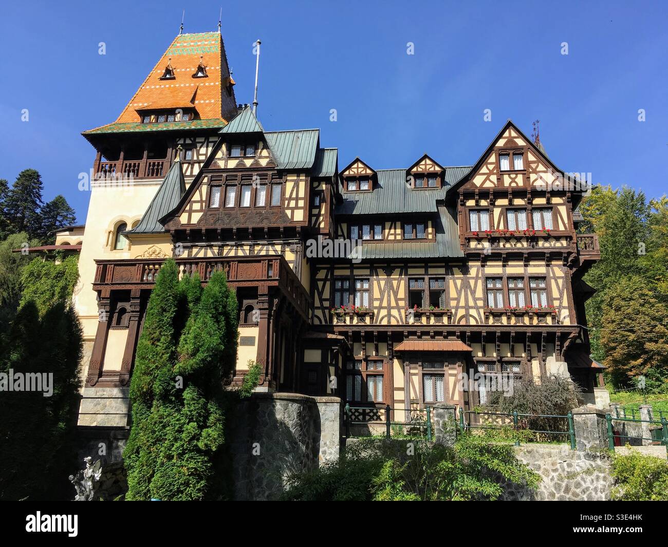 Pelisor Castle, Sinaia, Romania - Smartphone Captured Stock Image