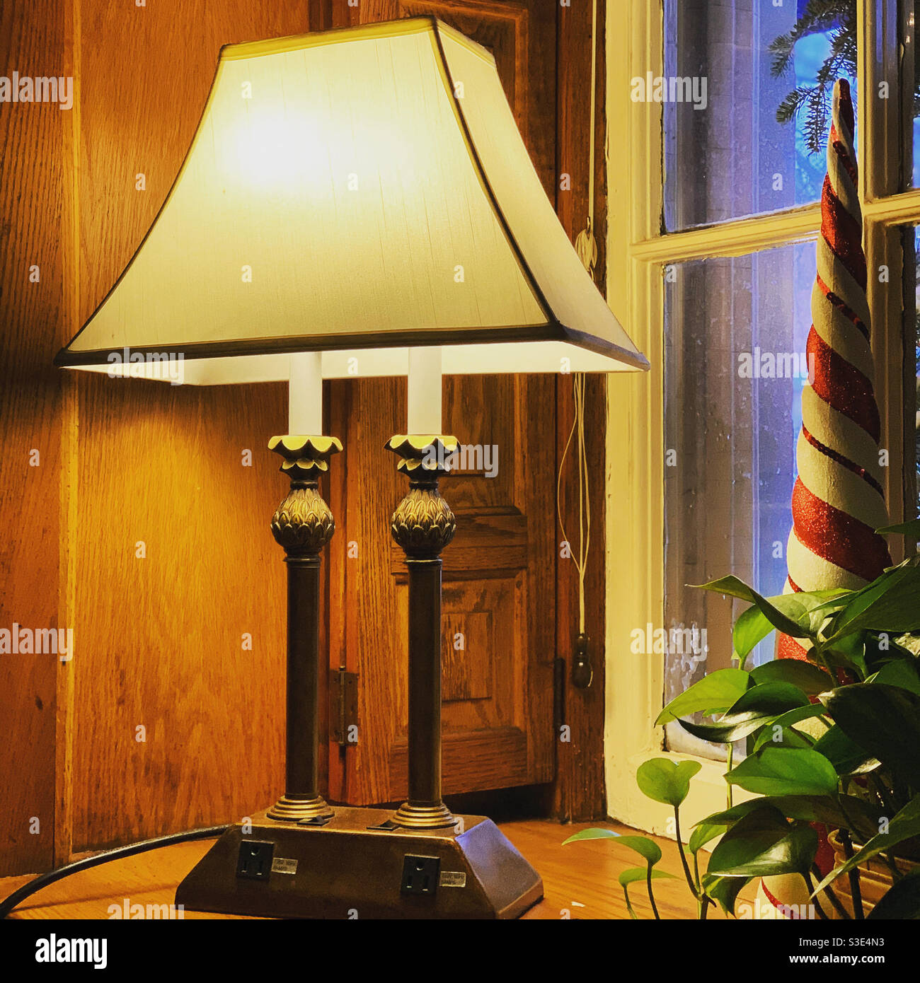 December, 2020, details in the lobby of the Hawthorne Hotel, Salem, Massachusetts, United States - Smartphone Captured Stock Image