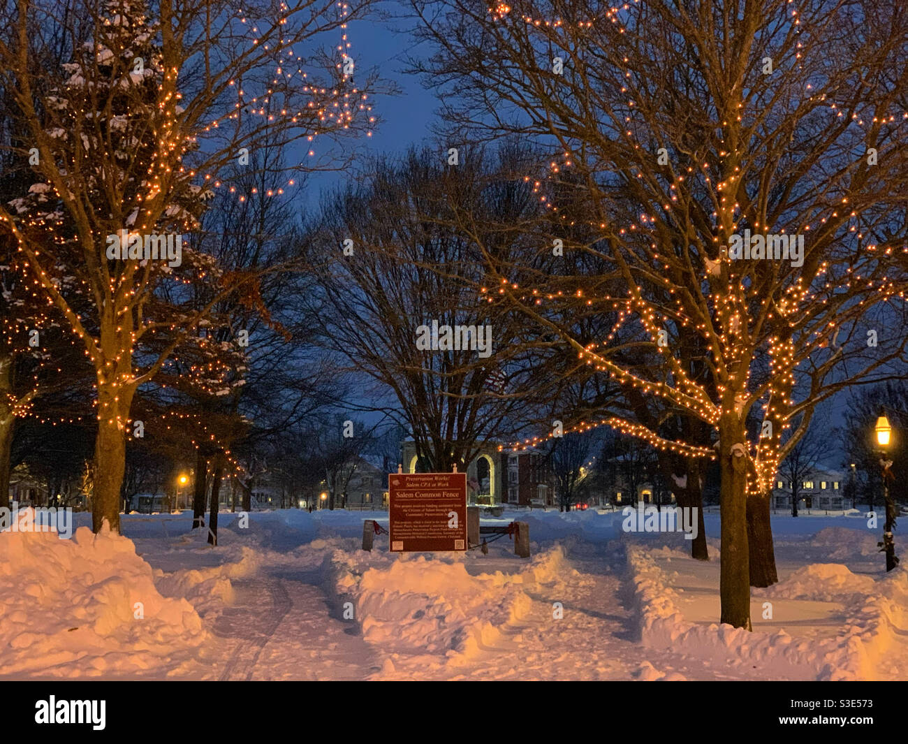 December, 2020, Salem Common, Salem, Massachusetts, United States - Smartphone Captured Stock Image
