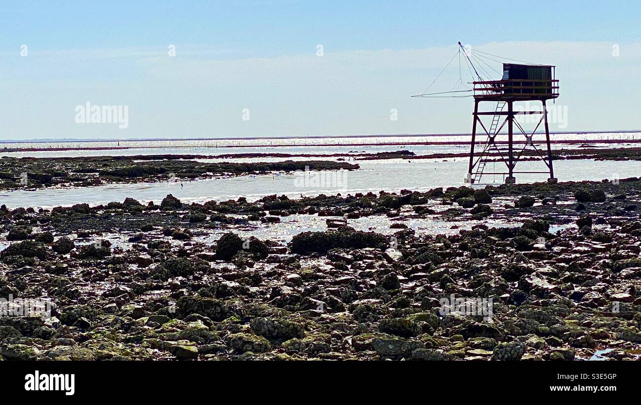 Carralet fishing Fouras Charente-Maritime France - Smartphone Captured Stock Image