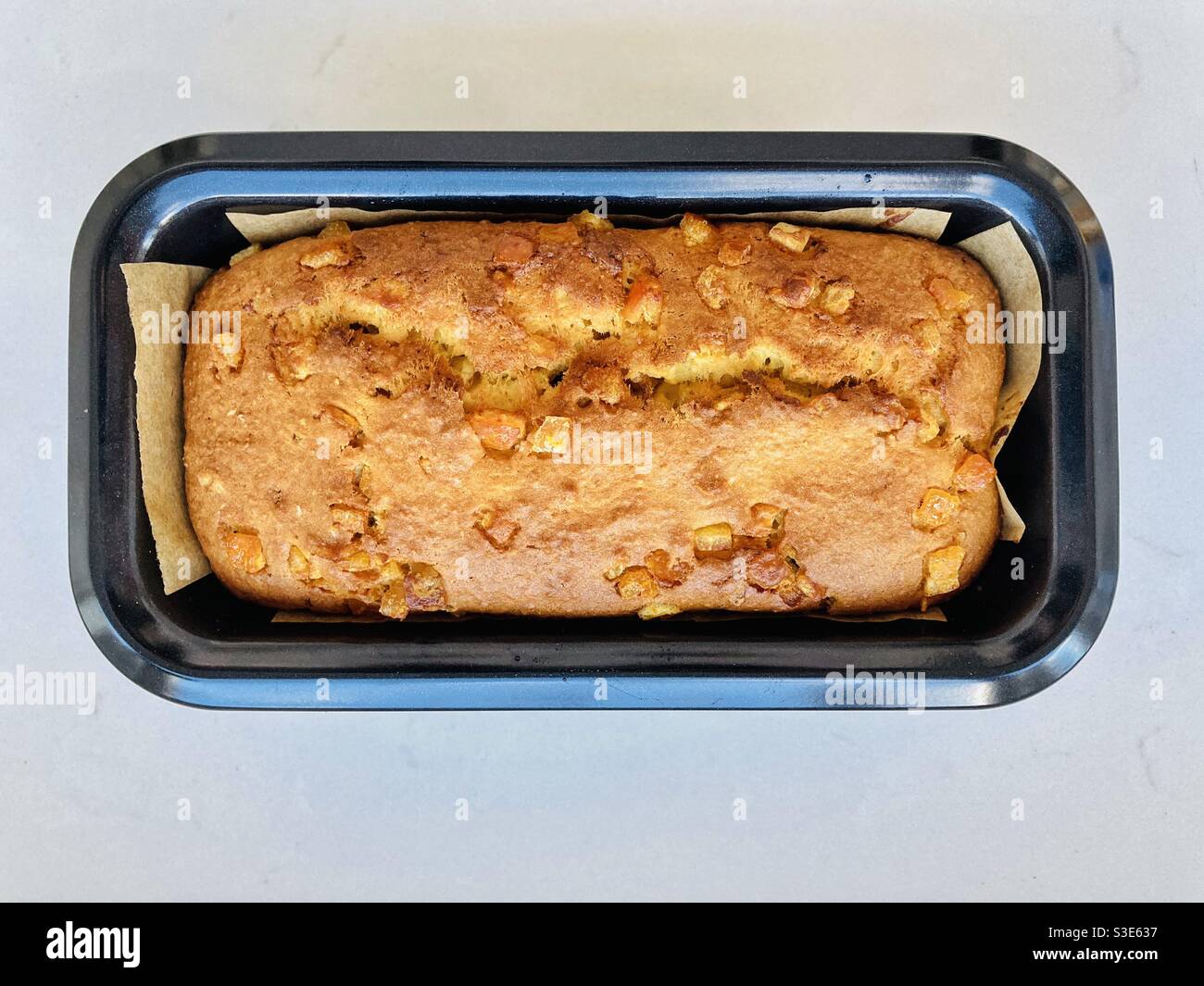 Freshly baked cake in a tin - Smartphone Captured Stock Image