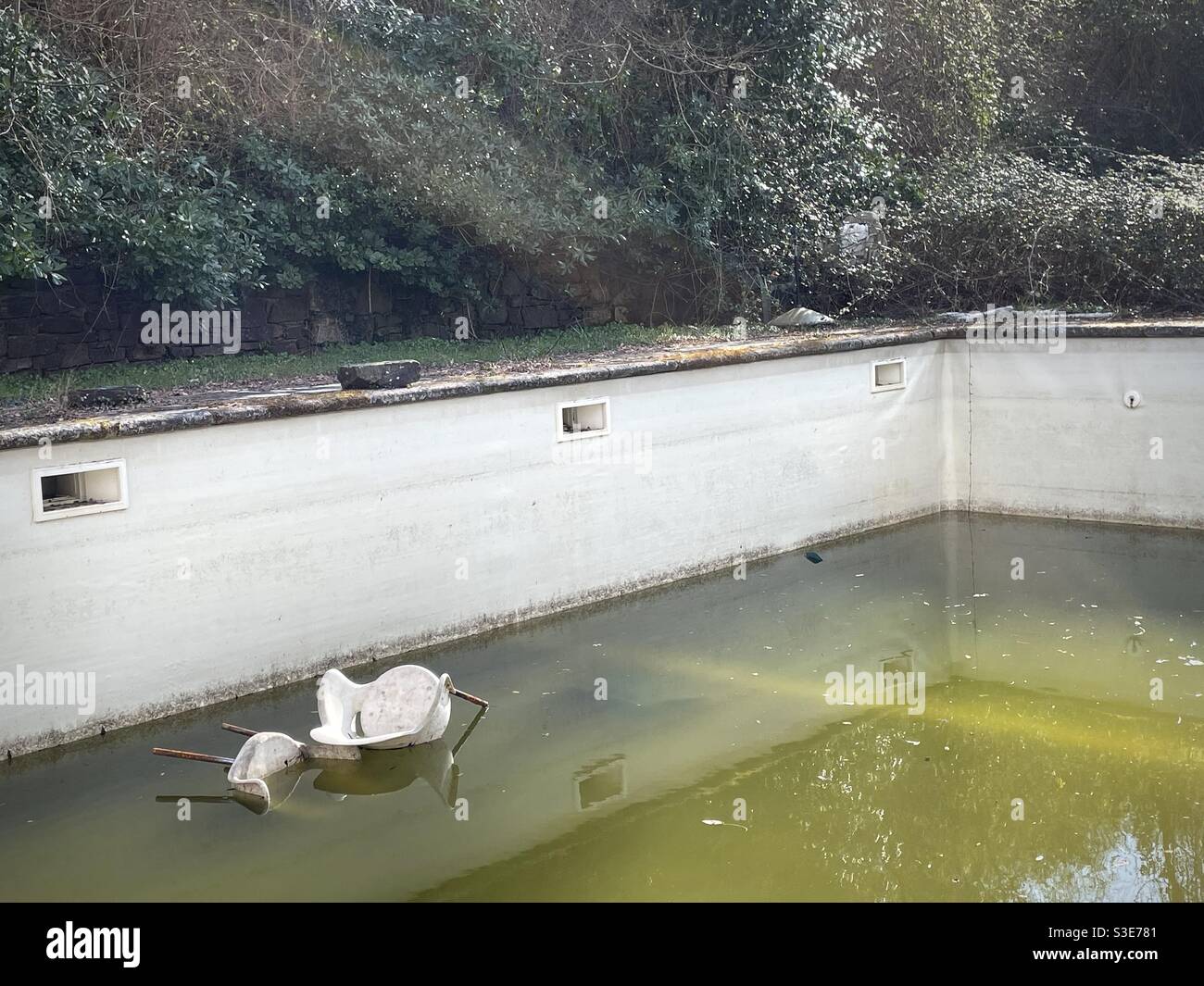 Abandoned swimming pool Stock Photo