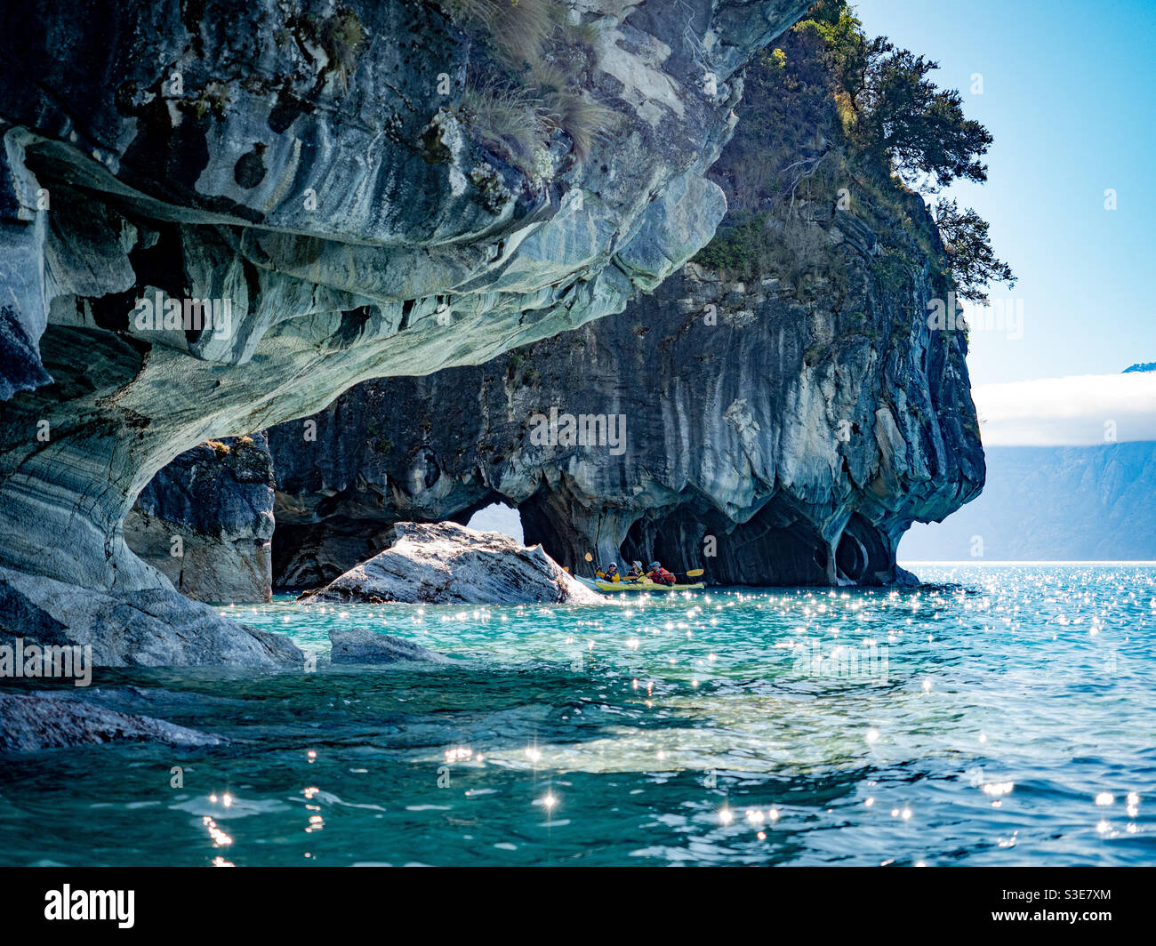 Blue Marble Caves Patagonia Stock Photo - Alamy