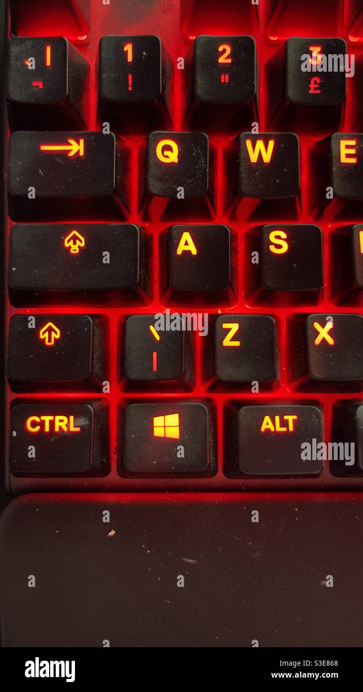 Black backlit keyboard Stock Photo Alamy